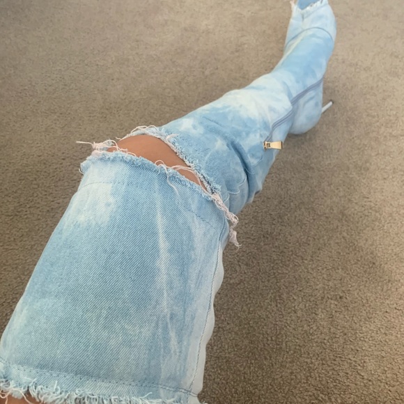 Denim over the knee boots - Picture 3 of 5